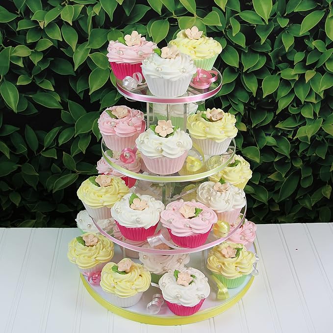 Global Sugar Art Blossoms and Leaves Edible Sugar Cake & Cupcake Flowers, Peach, Small Unwired, 24 Count with leaves by Chef Alan Tetreault