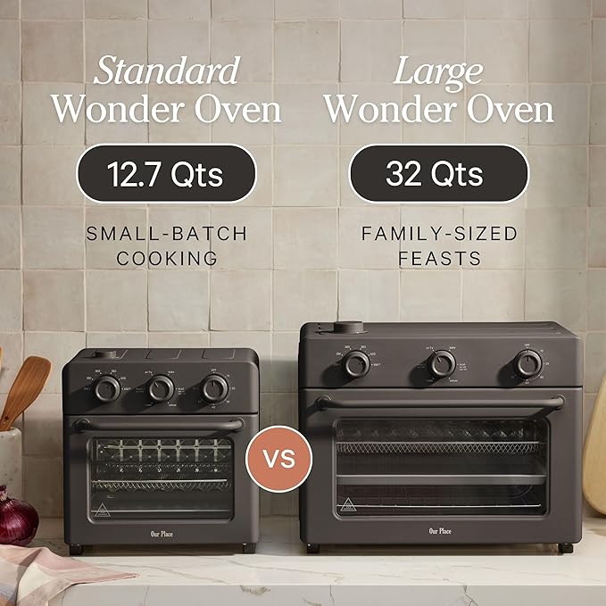 Our Place Large Wonder Oven | 6-In-1 Toxin-Free Air Fryer & Toaster with Steam Infusion | Family-Sized 32QT, 1700W Countertop Design | Includes Bake Tray, Fryer Basket, Large Racks | Spice