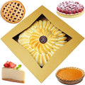 BAKELUV Pie Boxes for 9 Inch Pie | Brown, 50 Pack | 9x9x2.5 Bakery Box with Window, 9x9 Cookie Box, 9 Inch Pastry Boxes with Window Bulk, Cake Boxes, Auto Pop Up