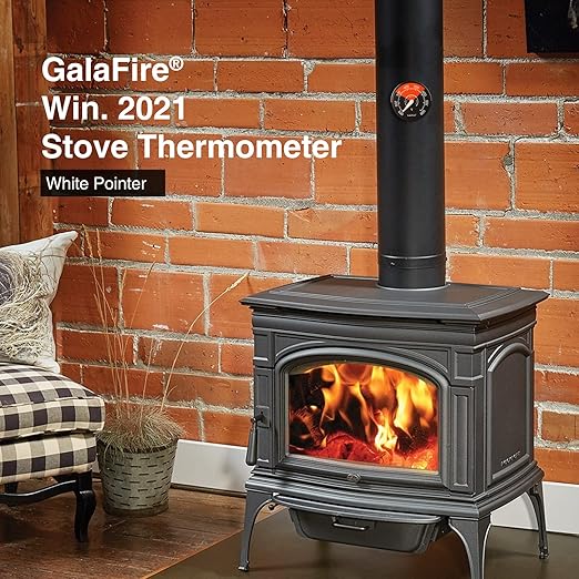 2PCS Wood Stove Thermometer Magnetic for Wood Burning Stove Burn Indicator for Gas Stoves Pellet Stove