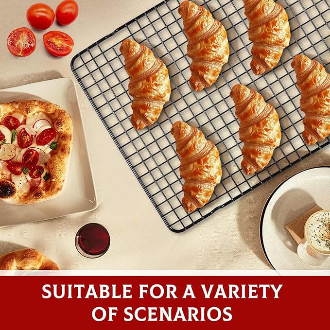 Baking Sheet with Rack Set - 3 Baking Sheets + 3 Cooling Racks, Carbon Steel Cookie Sheets & Cooling Racks in Multiple Sizes, Thickened & Warp-Resistant, Dishwasher Safe