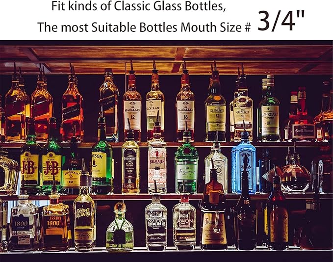 Pafusen 24 Pack Liquor Bottle Pourers, Liquor Pour Spout for Liquor Bottles, Stainless Steel Olive oil Dispenser Spout, Alcohol Pourer Spouts Dust Caps Covers, Sliver