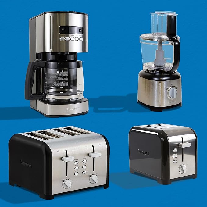 Kenmore Drip Coffee Maker - Programmable Cafe Machine With Glass Pot, Regular & Bold Brew, Auto Shut Off Large Water Reservoir, Reusable Filter, Kitchen Appliances For Cafeteria Barista, 12 Cup Black