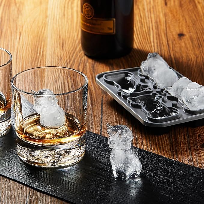 Nax Caki 3D Highland Cow Ice Cube Tray, Large Silicone Fun Shapes Ice Cube Mold for Whiskey,Cocktails, Bourbon, Cute Highland Cow Gifts for Holiday Stocking Stuffers