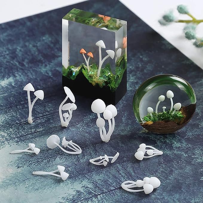 Woohome 31 PCS 3D Mini Mixed Resin Mould Filler - Germ Rose Elk Mushroom Casting Moulds, Art Craft Supplies for Jewelry Making, Epoxy Moulds, DIY Crafts