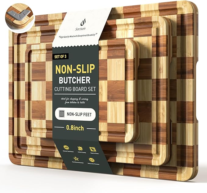 Cutting Board Wood Chopping Board Double Sided Charcuterie Boards Serving Board Kitchen Essential House Warming Hostess Host Gift Serving Tray for Christmas Wedding Birthday Anniversary Charcoal