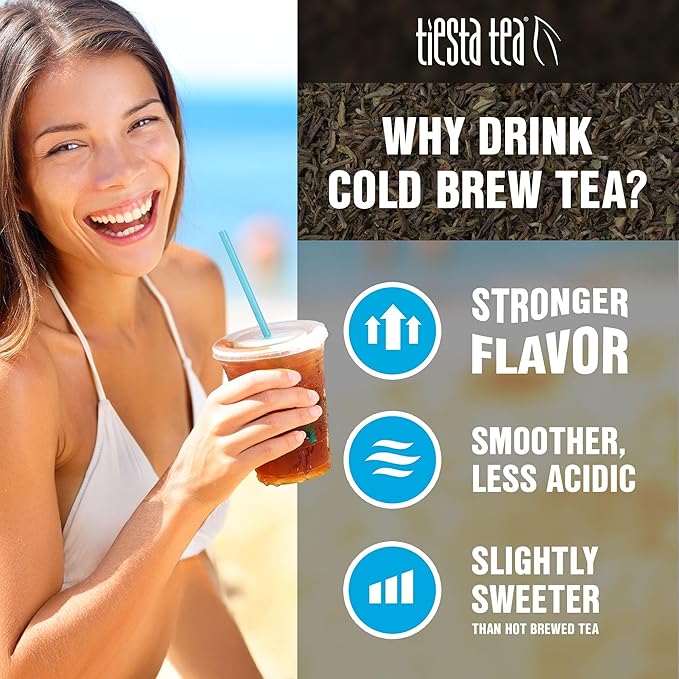 Tiesta Tea - Palm Beach Punch Cold Brew Tea, Loose Leaf, Fruit Punch Herbal Blend, Premium Iced Blend, Non-Caffeinated, 10 Cold Brew Bags, Makes One 64oz Pitcher Each