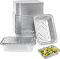 Notwoe® 50pc Disposable Aluminum Pans With Lids, 7x5 Combo Set, Disposable Baking and Cake Pan. (50 Pack w/Lids)