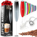 Zulay Powerful Milk Frother for Coffee with Powerful Motor - Handheld Frother Electric Whisk, Milk Foamer, Mini Mixer and Coffee Blender Frother for Frappe, Latte, Matcha, No Stand - Storm