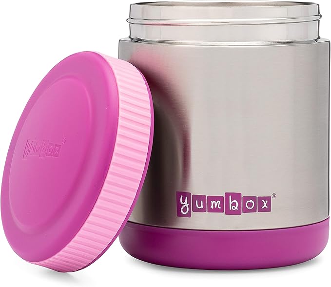Yumbox Zuppa Leak-Proof Insulated Food Jar, 14 oz (1.75 cups), Triple Insulated Stainless Steel, Keeps Food Hot for 6 Hours, Cold for 12 Hours, Wide Mouth with Removable Utensil Band, Bijoux Purple