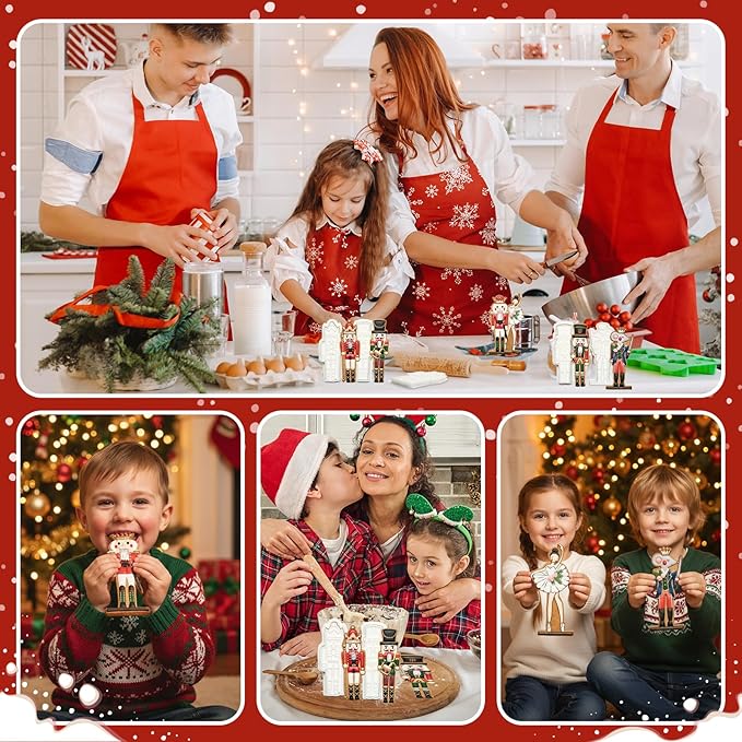 Flycalf Christmas Cookie Cutters Nutcracker Set of 3 with 3D Stamper Holiday Baking Accessories Cutter Molds Gifts for Kids Decorative Party 3.5" Kitchen Cake Supplies