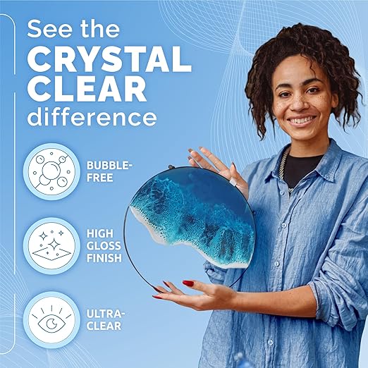 CRAFT RESIN 4 Gallon Epoxy Resin Kit - Crystal Clear Epoxy Resin Kit & Hardener for DIY Art, Mold Casting, Jewelry Making, Coasters, Table Top, Countertop Coating - Food Safe, Heat & UV Resistant