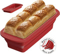 Silicone Bread Loaf Pan With Foldable Function and Metal Reinforced Frame,Rectangular Non-Stick Baking Mold Pans for Oven, Bread, Cake, Easy Release(9"x4"x2.5", Red, 1 Piece)