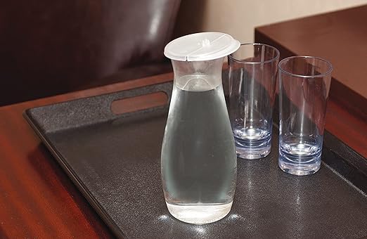 Carlisle FoodService Products 7090207 Cascata Carafe Juice Jar Beverage Decanter Only, Plastic, 1 L, Clear (Pack of 12)