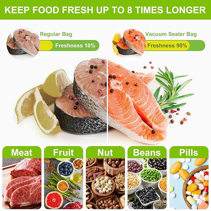 MAGIC SEAL Vacuum Sealer Bags 11”x 16.4' 4 Rolls, Textured Food Storage Bags for Meal Prep & Sous Vide, Commercial Grade BPA Free Seal Rolls, Not Compatible with MAGIC SEAL MS175 Sealers