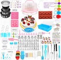 Cake Decorating Kit, 730 Pcs Cake Pop Kit Cake Decorating Supplies with Cake Carrier Holder Springform Pan Sets Toolbox Organizer Turntable Piping Bags Tips Chocolate Molds for Beginner Professional