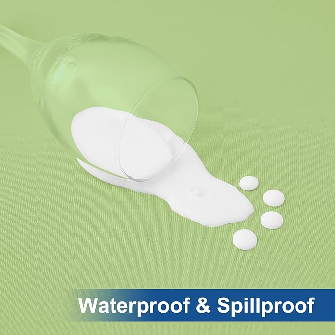 homing Rectangle Table Cloth Cover, Waterproof Polyester Elastic Fitted Tablecloth, Fits for 6 Foot Folding Tables, Washable Table Protector for Picnic, Camping, Outdoor (Sage Green, 30" x 72")