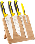 Mercer Culinary Millennia Colors 5-Piece Magnetic Board Set with Yellow Handles, Bamboo