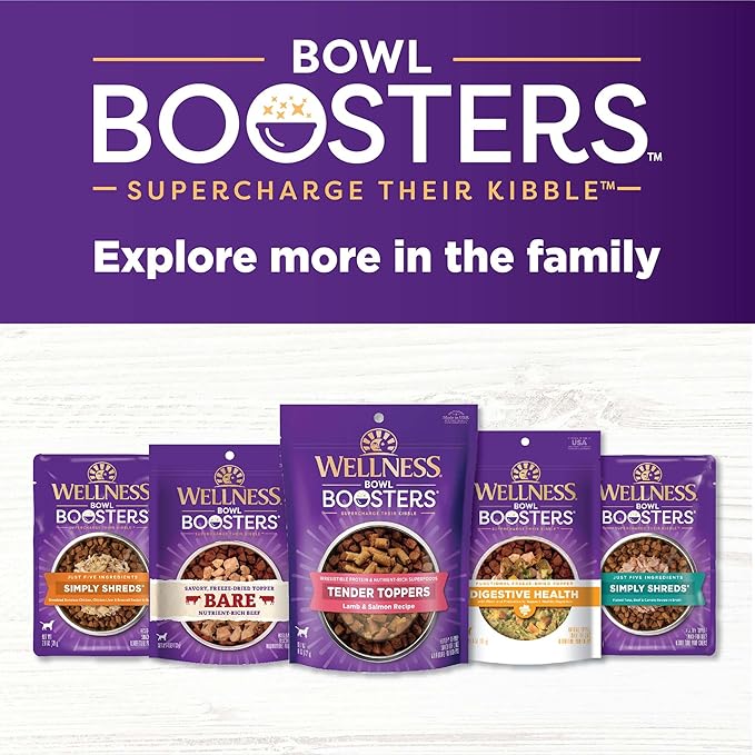 Wellness Bowl Boosters Bare, Dog Food Topper for Small, Medium, & Large Breeds, Grain Free, Natural, Freeze Dried, Turkey, 4 Ounce Bag (Pack of 1)