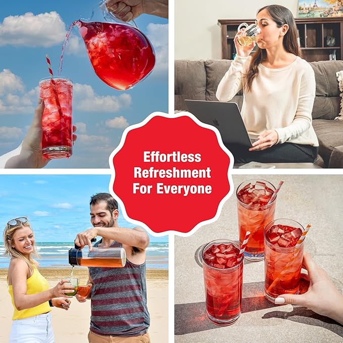 Tiesta Tea - Chunky Watermelon Cold Brew, Loose Leaf, Sweet Watermelon Herbal Tea, Non-Caffeinated, Cold Brew Packets, Makes 64 oz Per Bag (Pack of 10)