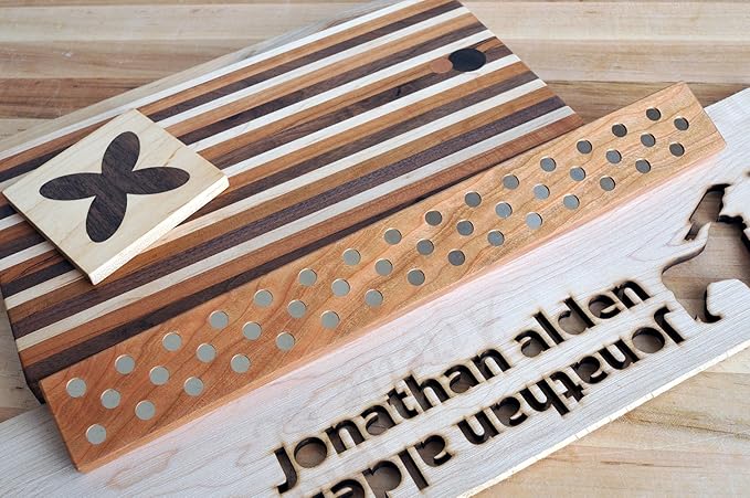 Magnetic Wooden Knife Bar Holder Strip, Cherry or Walnut, 12, 16, 20, or 24 Inch (16 Inch, Cherry)