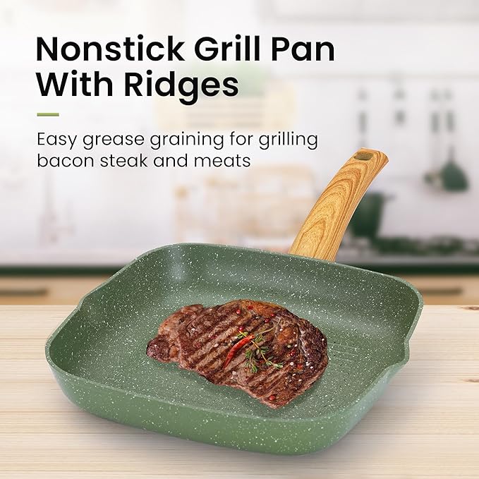 30 Piece Pots and Pans Set Non Stick, Granite Induction Cookware Sets, Nonstick Kitchen Cookware Sets, Non Toxic Cookware Set with Frying Pans and Saucepan, Kitchen Pots and Pans Set, Black