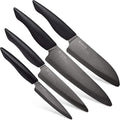 Kyocera Innovation Series 4Piece Ceramic Knife Set, Black Blade, Black Handle