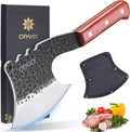 Meat Bone Cleaver Knife Heavy Duty Bone Choppe for Meat Cutting Hand Forged Butcher Axes with Cover cleavers High Carbon meat cleaver for Kitchen Outdoor Camping BBQ gifts for men