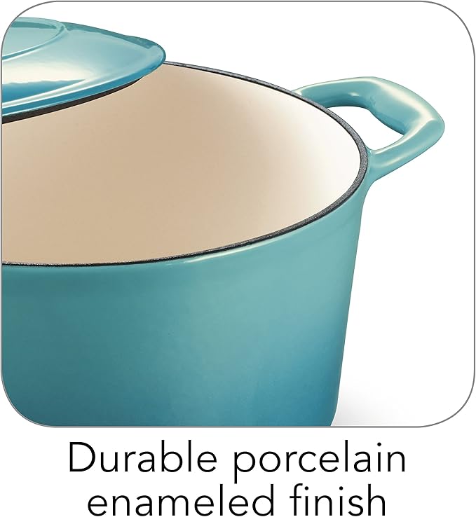 Tramontina Bestow Enameled Cast Iron Dutch Oven Pot with Lid, Round 5.5-quart, Medium Blue