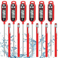 6 Pcs Meat Thermometer Food Thermometer with Probe Water Liquid Instant Read Digital Thermometer Cooking Thermometer Supplies BBQ Kitchen Thermometer for Cooking Milk Yogurt (Red)