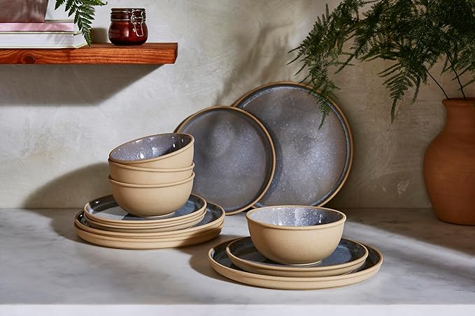 Portmeirion Minerals 10.5" Dinner Plate, Aquamarine - Modern Stoneware Tableware with Gentle Curves, Durable & Stylish for Dining, Microwave & Dishwasher Safe - Sleek Dinnerware Collection