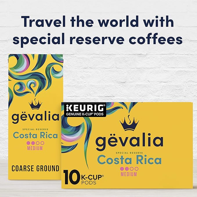Gevalia Kaffe Special Reserve Costa Rica Medium Roast K-Cup Coffee Pods (10 Pods)