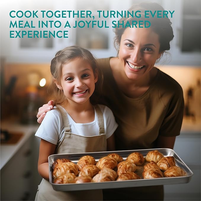 Navaris Baking Sheet Set - 2 Quarter Sheet Pans and Rack 12.2" x 9.6" x 1" (31 x 24.5 x 2.5cm) - 1 Half Sheet Tray and Rack 15.7" x 11.8" x 1" (40 x 30 x 2.5cm)