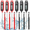 6 Pcs Meat Food Thermometer Food with Probe Water Liquid Instant Read Digital Thermometer Kitchen Cooking Supplies for Cooking BBQ Milk Yogurt (Red,Black)