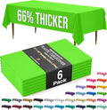 Exquisite 66% Thicker Premium Plastic Table Cloth Rectangle Table Cover 0.5 Mil 6 Pack Lime Green Table Cloth 54 Inch x 108 Inch Disposable Tablecloth Won't Tear Easily Like Cheap Thin Brands