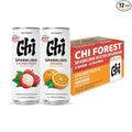 CHI FOREST Sparkling Water Beverage, Lychee & Orange drinks, Zero Sugar or Artificial Flavor, 11.16 fl oz Cans (Pack of 12)