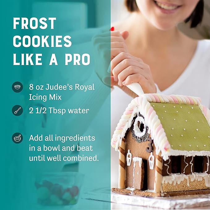 Judee's Gluten Free Royal Icing Mix - Easy Prep Royal Icing - Cookie Decorating Supplies for Sugar Cookies - Large Batch for Dessert Frosting - 2.5 lb