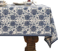 patdrea Designer Vintage Blue Long Rectangle Tablecloth,Linen Anti-Wrinkle Paisley Pattern Farmhouse Table Cloth,Decor Table Cover for Kitchen Dining,Christmas,Thanksgiving,63"x94"-Lantang a