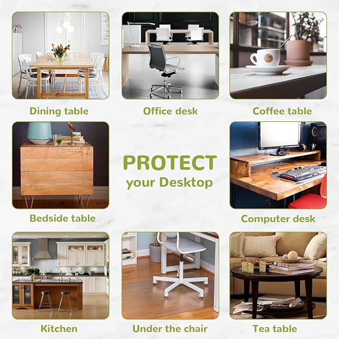 42 x 42 Inch Clear Table Cover Protector, Clear Table Protector for Dining Room Table, 1.5mm Plastic Table Cover, Waterproof Table Pad for Kitchen, Office
