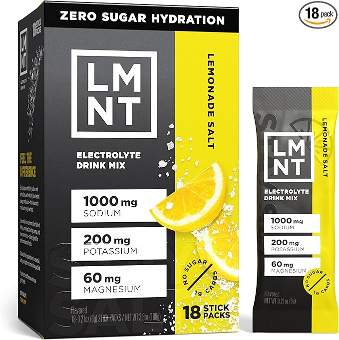 LMNT Zero Sugar Electrolytes - Lemonade | Drink Mix | 18-Count