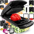 Fullstar Vegetable Chopper and Spiralizer - Food Chopper with Container, Fruit Slicer, Kitchen Gadgets & Accessories, Home Essentials (9 in 1, Black)