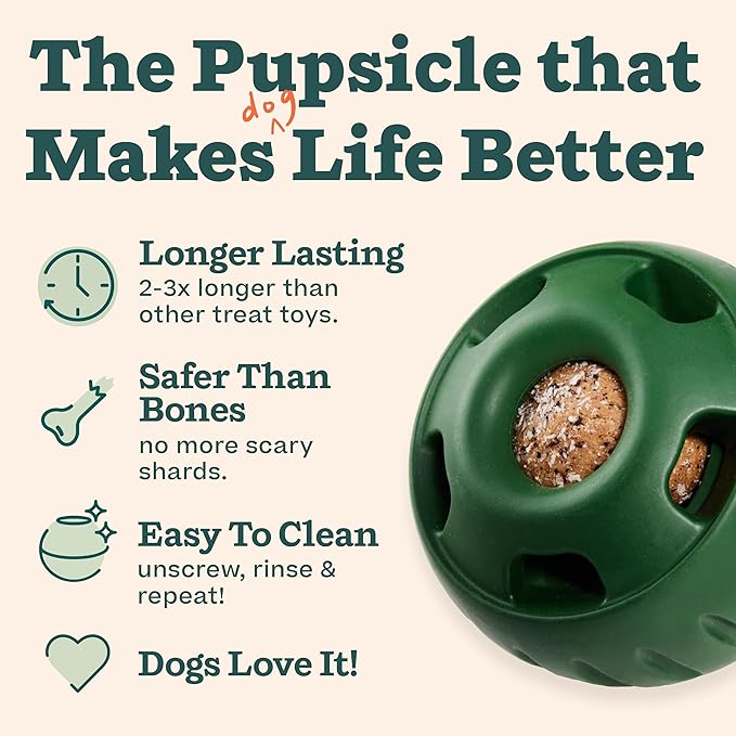 WOOF Pupsicle and Treat Tray - Long-Lasting Interactive Dog Toys and Silicone Dog Treat Mold - Keep Your Pup Busy - Easy to Clean - Dog Toys for Small Dogs 10-25 lbs