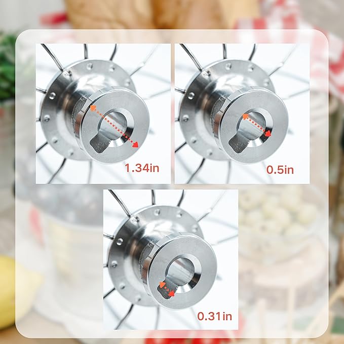 6-Wire Whip Compatible with 4.5-5Qt Kitchenaid Tilt Head Stand Mixer, Replacement for Kitchenaid whisk attachment for stand mixer K45WW, Stainless Steel, Dishwasher Safe(1 Pack)