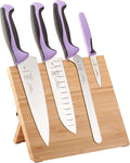 Mercer Culinary Millennia Colors 5-Piece Magnetic Board Set with Purple Handles, Bamboo