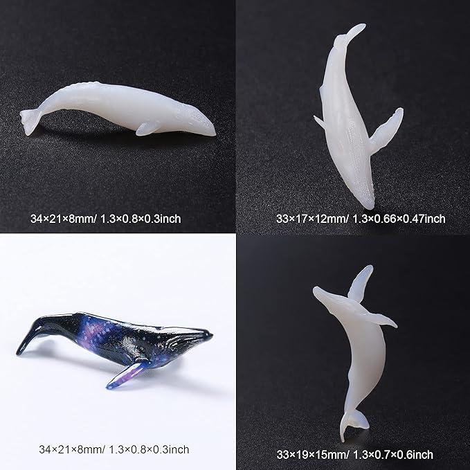 Woohome 20 PCS 3D Mini Jellyfish Mini Whale Resin Mould Filler Resin Casting Moulds Fillers, 3D Resin Filler Art Craft Supplies Epoxy Moulds for Jewelry Making Supplies, Art Resin Crafts DIY