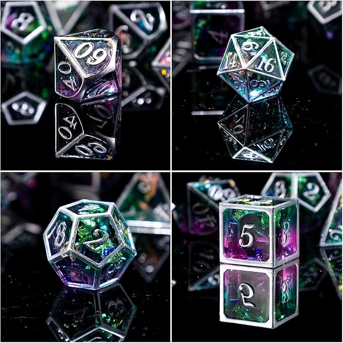 LET'S RESIN Upgraded Large DND Silicone Molds for Resin with 7 Cavities, Polyhedral Stereoscopic Game Epoxy Resin Molds for DIY Dice Making, Table Board Game