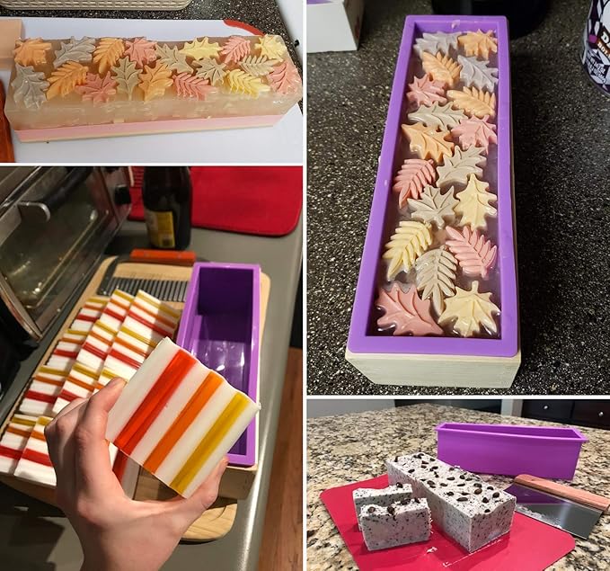 Silicone soap molds -Soap Cutting Tool Set Wooden Bamboo (soap Cutters for soap Making loaf Slicer)