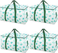 BALEINE 4-Pack Oversized Moving Bags with Reinforced Handles, Heavy-Duty Storage Tote for Clothes, Moving Supplies (Clover, 4-Pack)