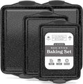 Country Kitchen Nonstick Stackable Bakeware Set - Heavy Duty, Durable, Easy Release Baking Set, Black, 4 Pcs