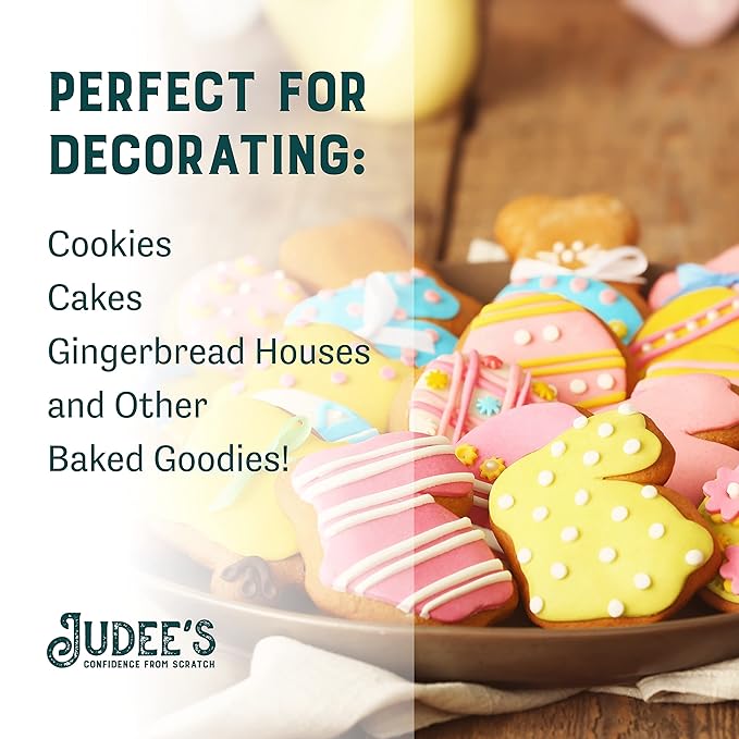 Judee's Gluten Free Royal Icing Mix - Easy Mixing with Meringue Powder - For Sugar Cookie Decorating & Cookie Icing - Gluten Free Meringue Powder & Nut Free Baking Mix - 8 Oz